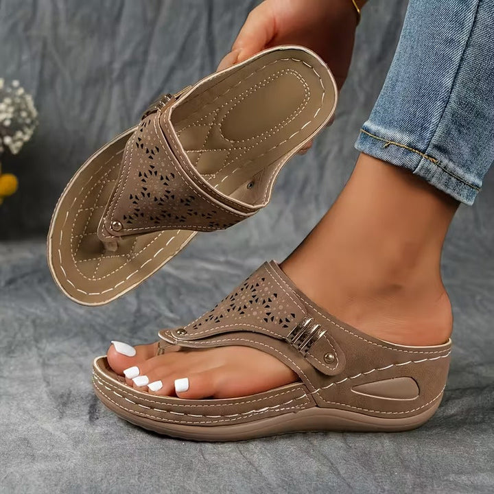 Avelisse | Women's Open Toe Cushioned Wedge Sandals