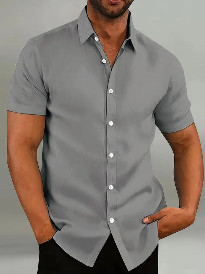 Men's Summer Short Sleeve Button Up Shirt