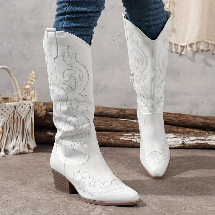 Marisela | Women's Embroidered Knee High Cowboy Boot