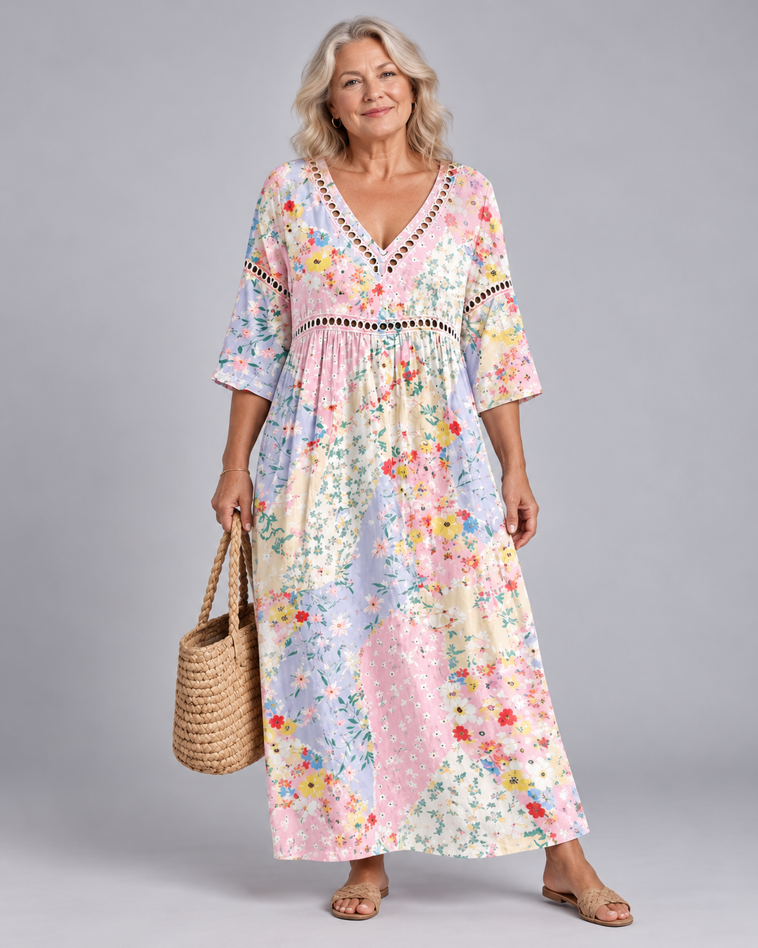 Cassia | Women's Soft Floral Midi Dress