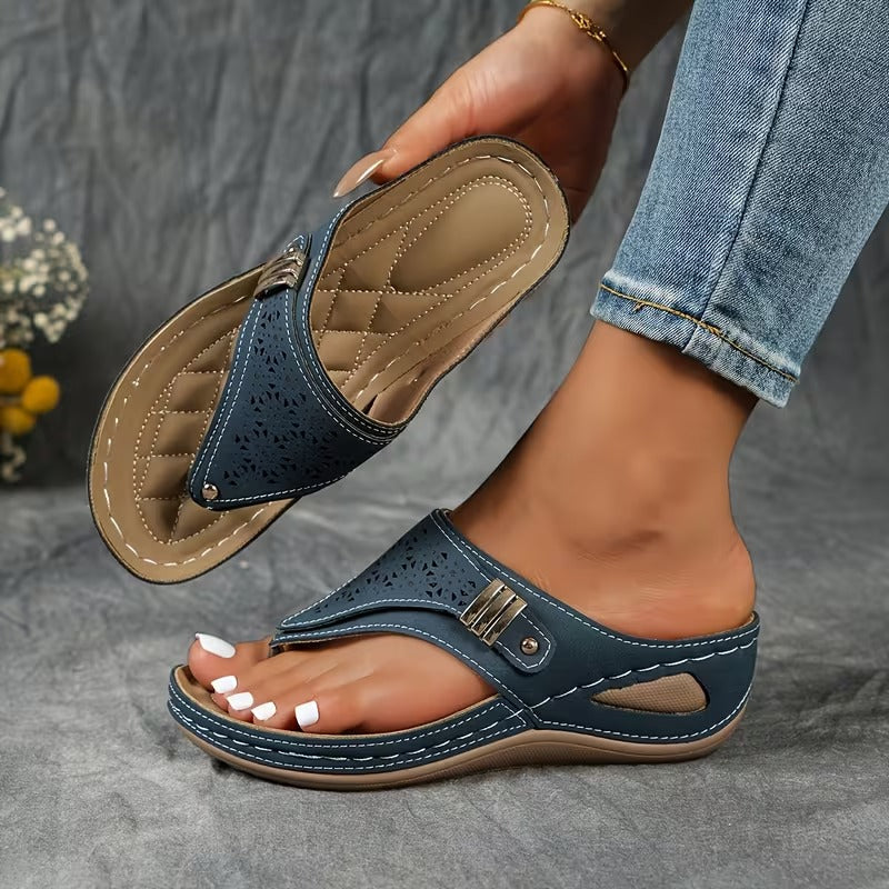 Avelisse | Women's Open Toe Cushioned Wedge Sandals