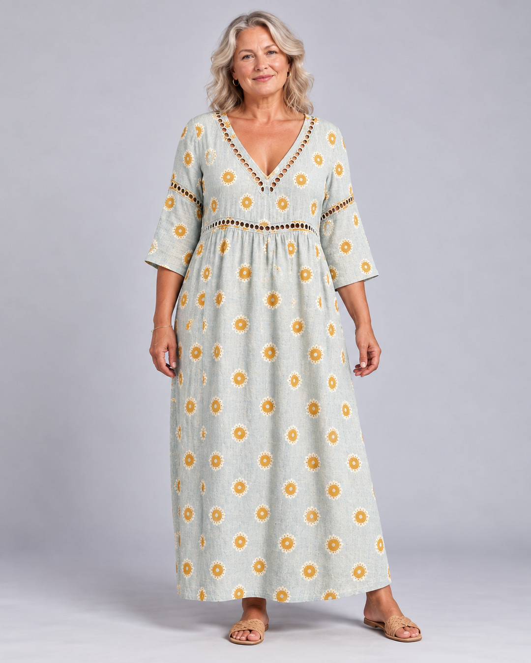Xeniandra | Women's Floral Print Flowing Midi Dress