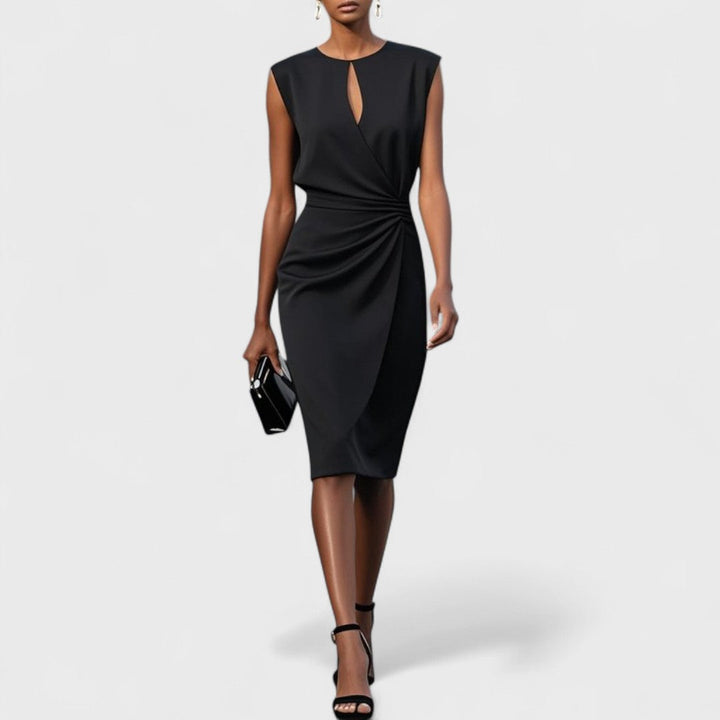 Marivelle | Women's Graceful Silhouette Midi Dress with Refined