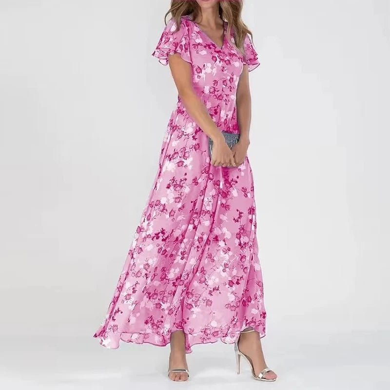 Vibrant floral flowing maxi dress for women | Zahra -4