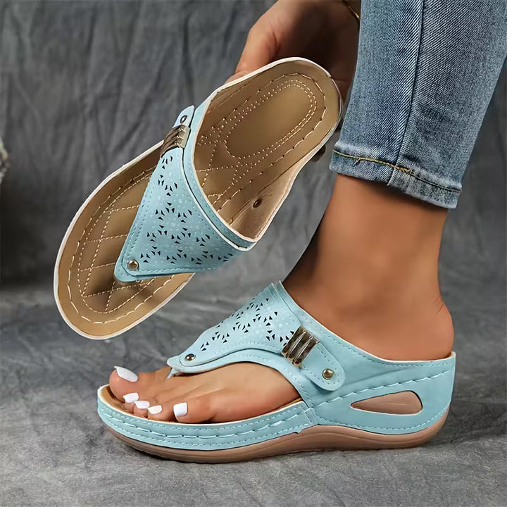 Avelisse | Women's Open Toe Cushioned Wedge Sandals