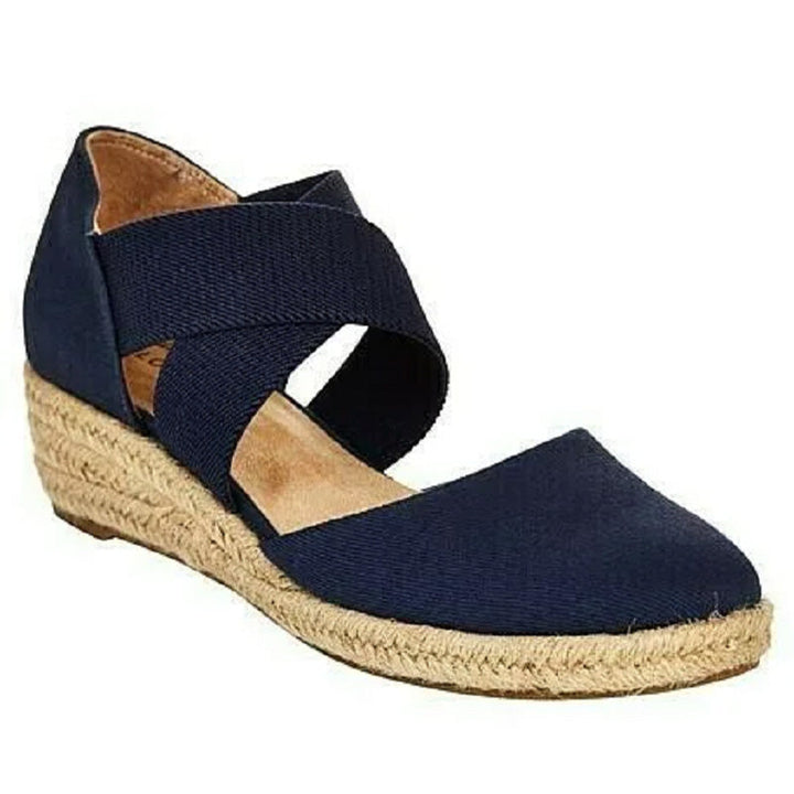 Olive | Women's Orthopaedic Cross Strap Espadrille Flat