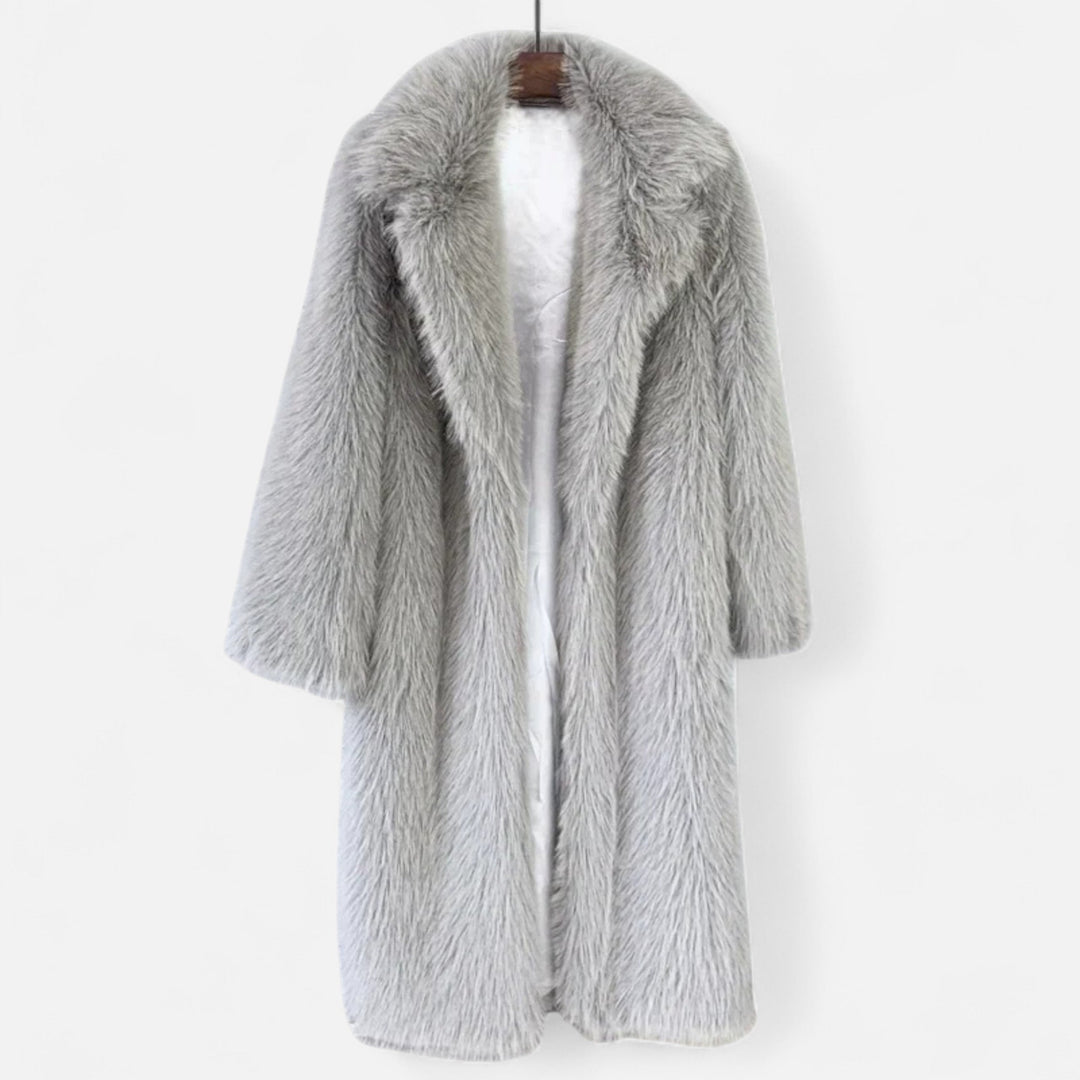 Women’s Elegant Long Faux Fur Overcoat