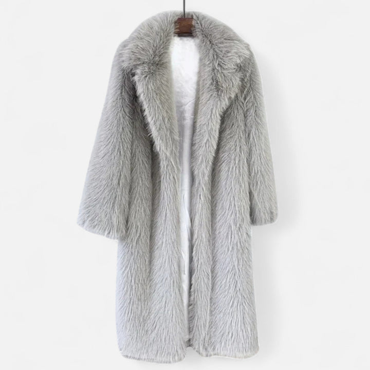 Women’s Elegant Long Faux Fur Overcoat