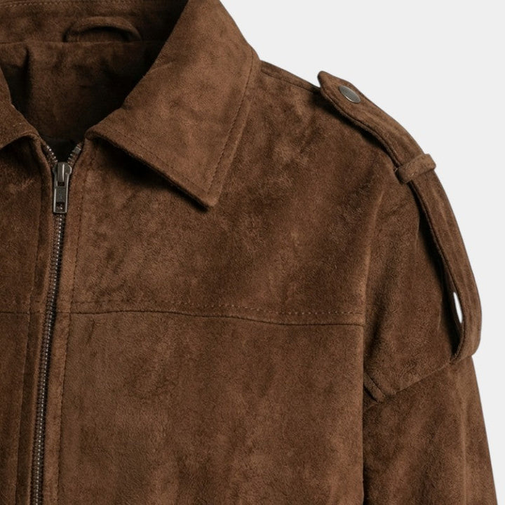 Women's Classic Suede Bomber Jacket