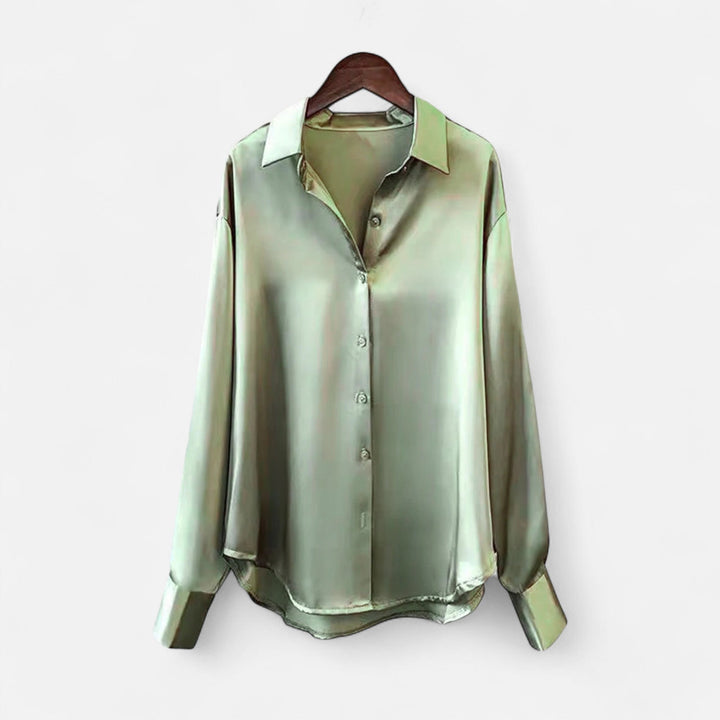 Women’s Collared Satin Blouse