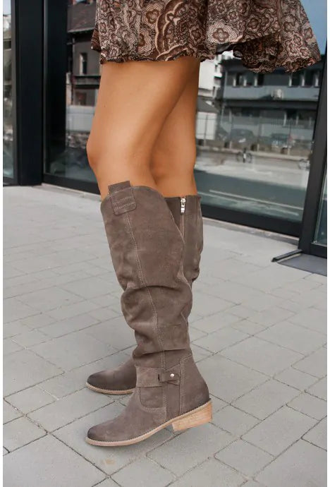 Matilda | Women's High Tube Zip Low Heel Boot