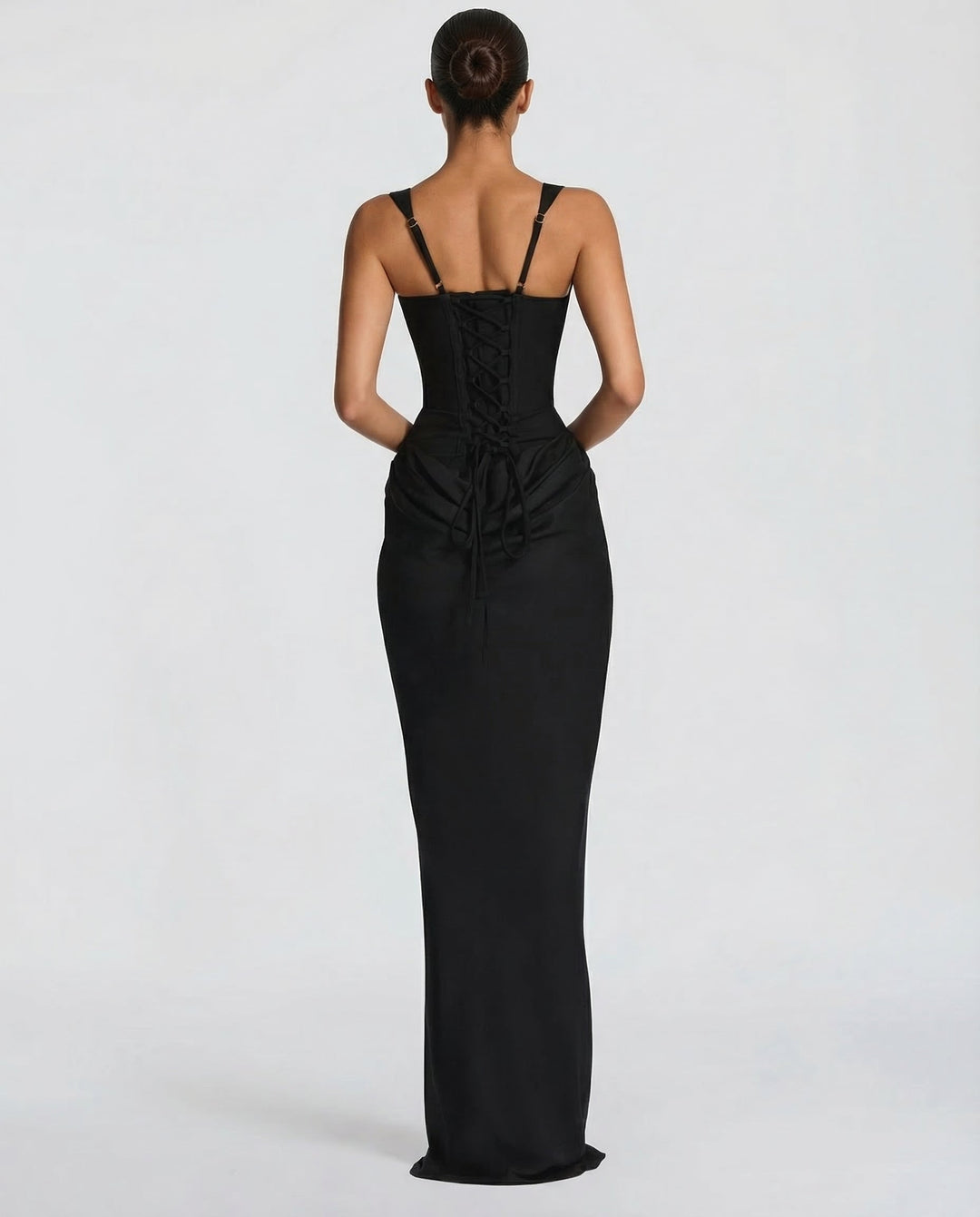 Rosalind | Women's Square Neck Draped Waist Maxi Dress