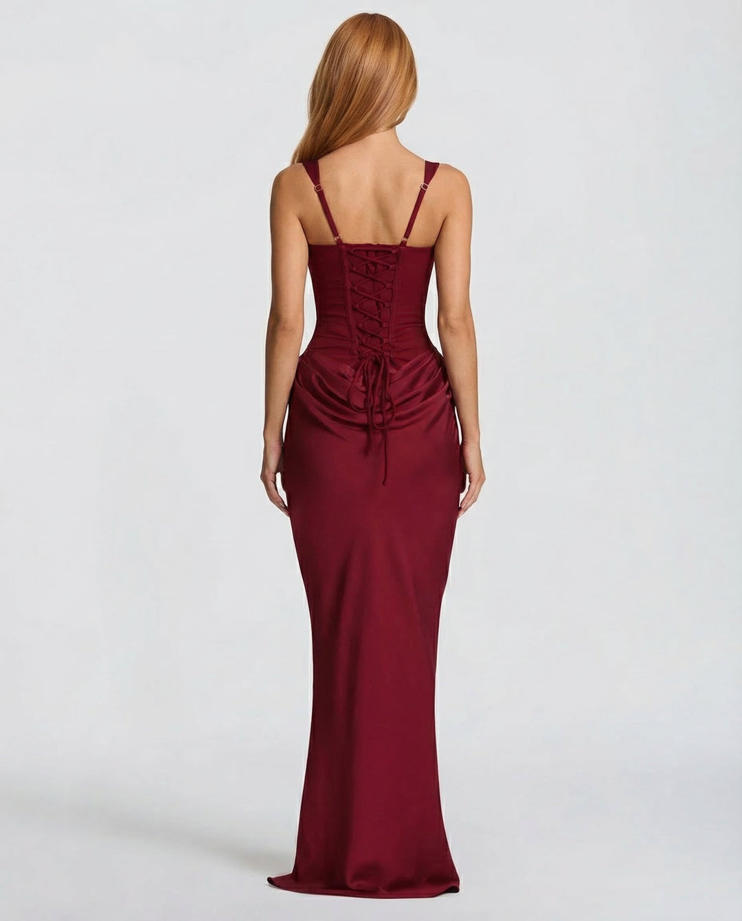 Rosalind | Women's Square Neck Draped Waist Maxi Dress