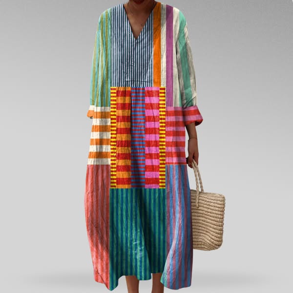 Elegant geometric print dress for women | Tahlia -2