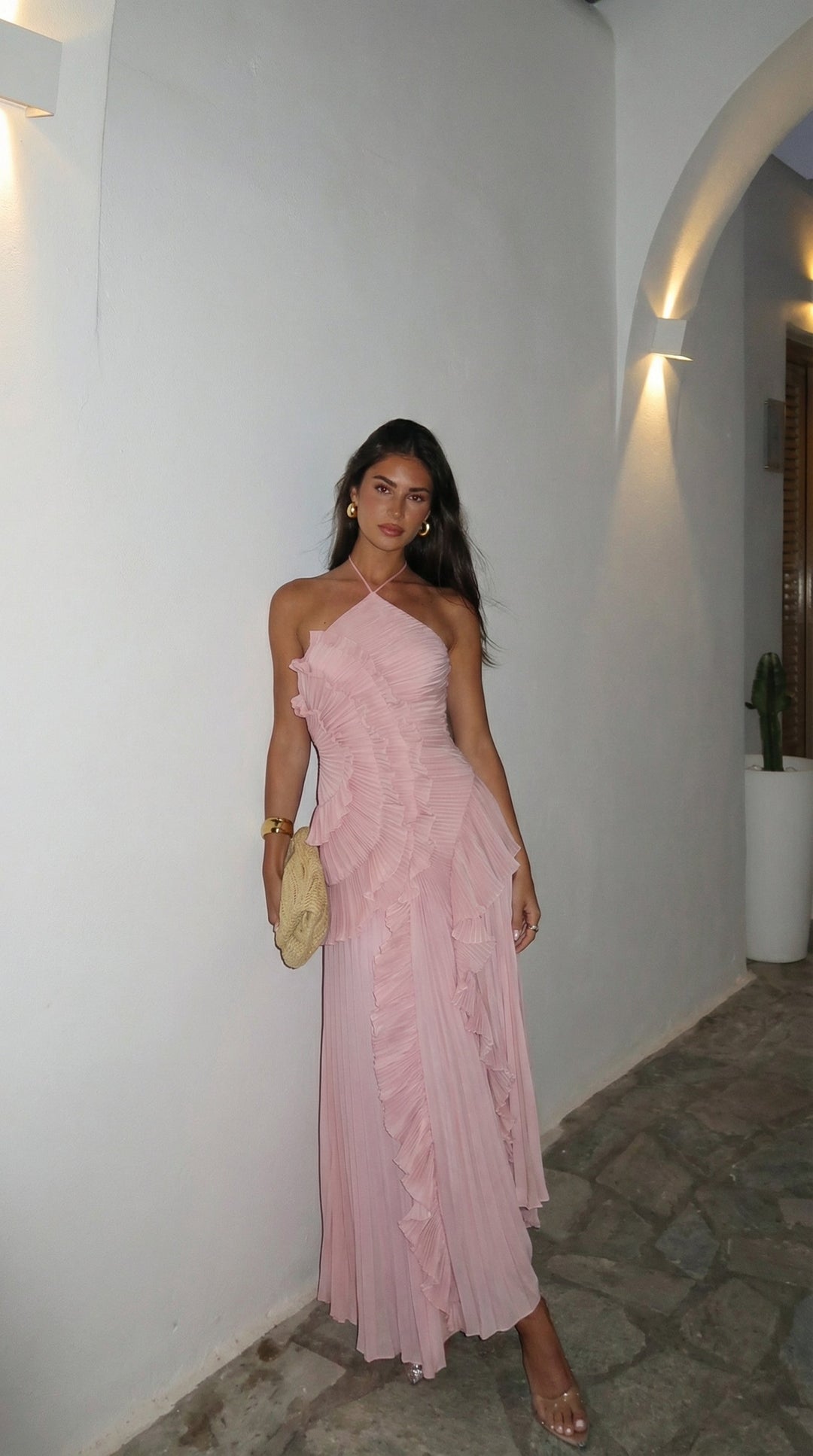 Tiered ruffle flowing maxi dress for women | Emma -15