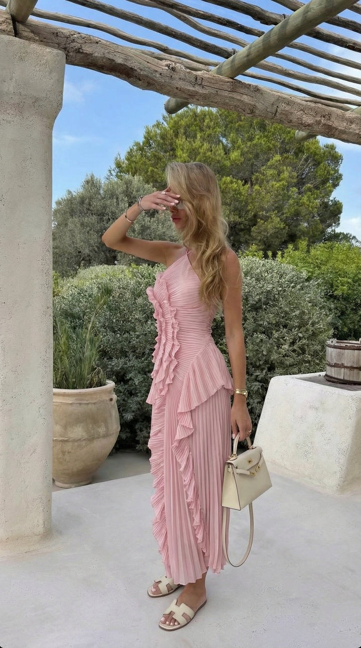 Tiered ruffle flowing maxi dress for women | Emma -17