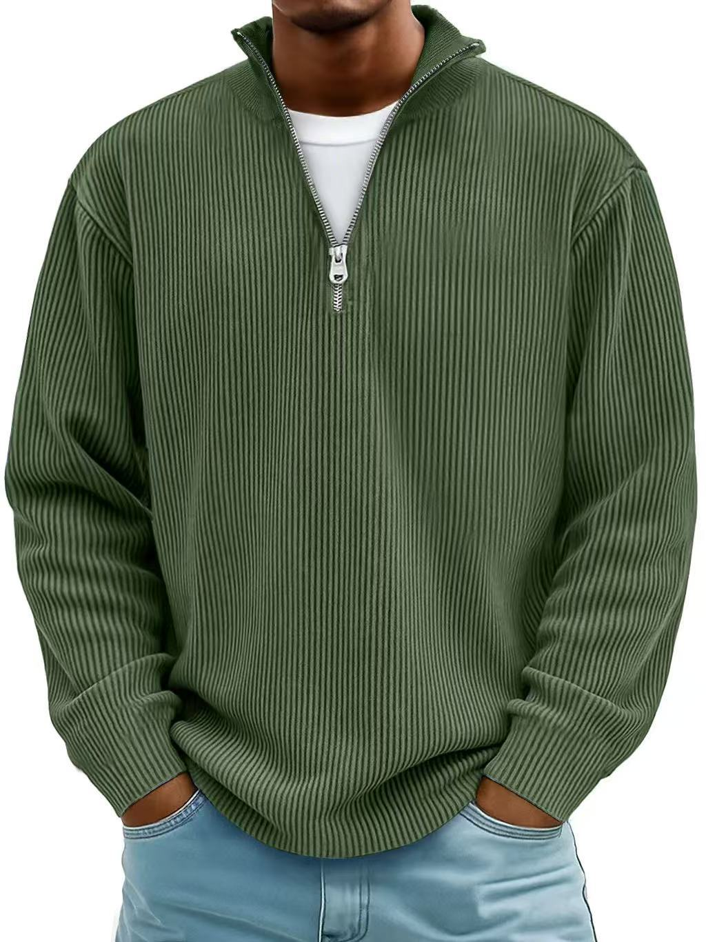 Davenor | Men's Ribbed Half Zip Pullover Sweater