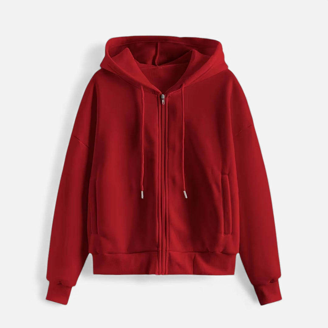 Women’s Casual Zip-Up Knit Hoodie for Autumn/Winter