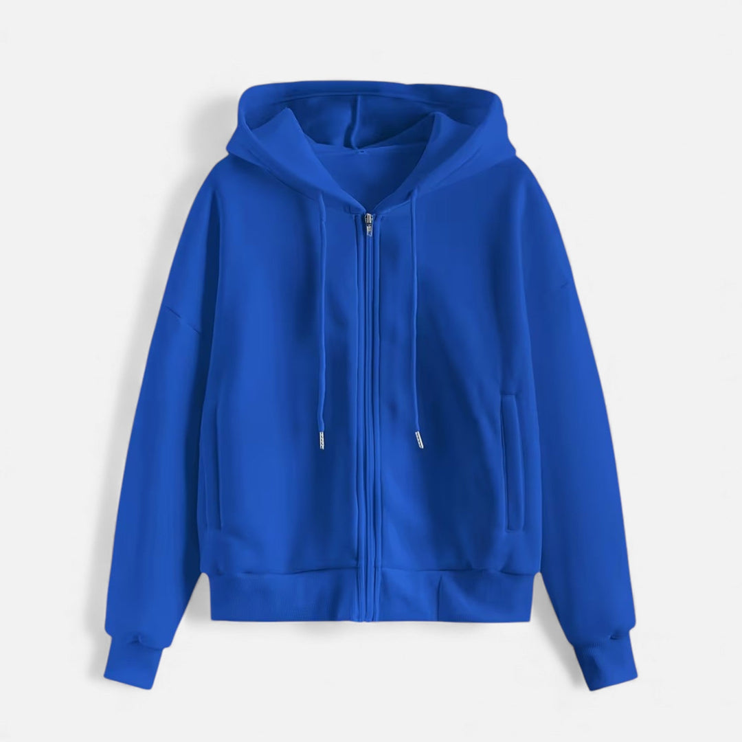 Women’s Casual Zip-Up Knit Hoodie for Autumn/Winter