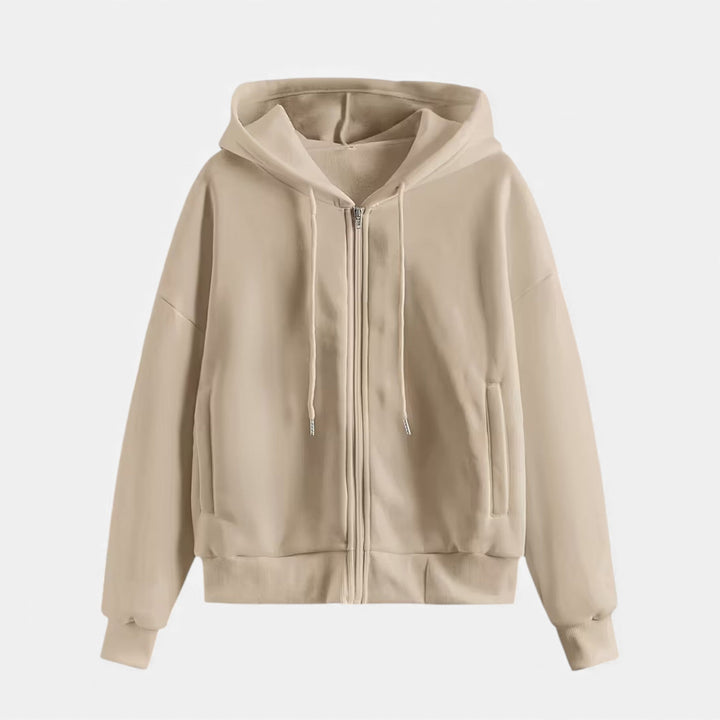 Women’s Casual Zip-Up Knit Hoodie for Autumn/Winter