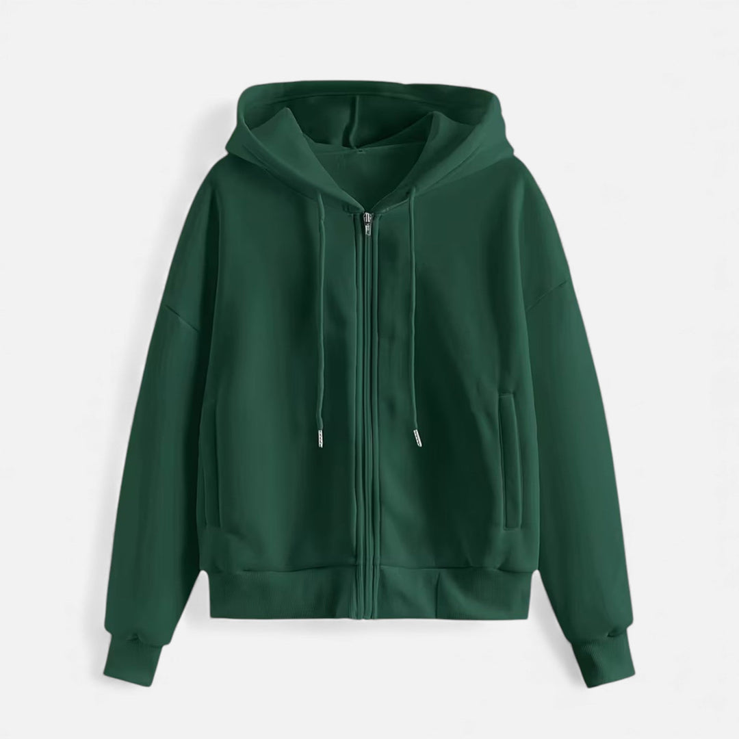 Women’s Casual Zip-Up Knit Hoodie for Autumn/Winter