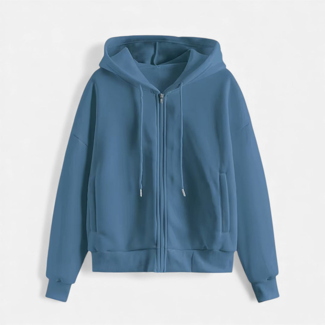 Women’s Casual Zip-Up Knit Hoodie for Autumn/Winter