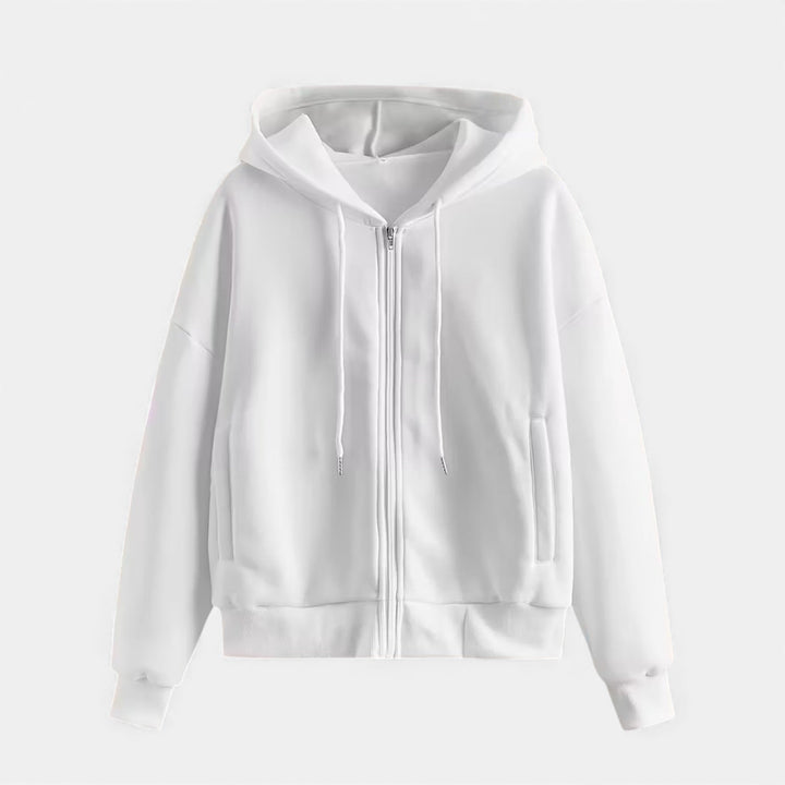 Women’s Casual Zip-Up Knit Hoodie for Autumn/Winter