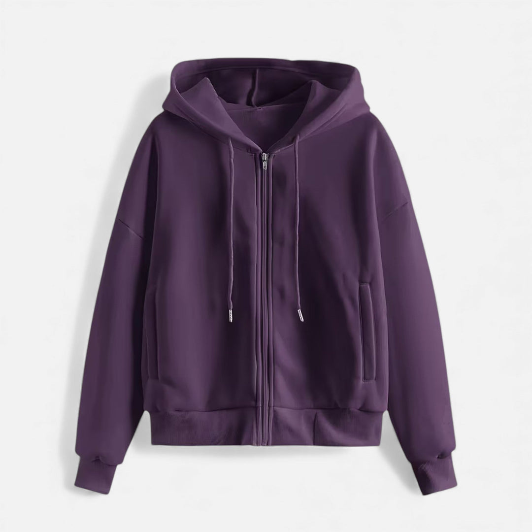 Women’s Casual Zip-Up Knit Hoodie for Autumn/Winter