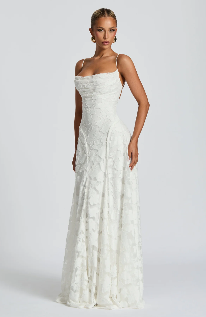 Backless flowing maxi evening dress for women | Isadora -2