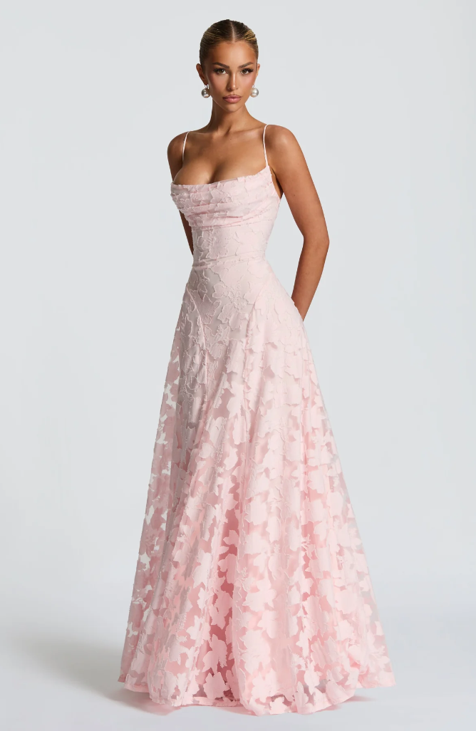 Backless flowing maxi evening dress for women | Isadora -3
