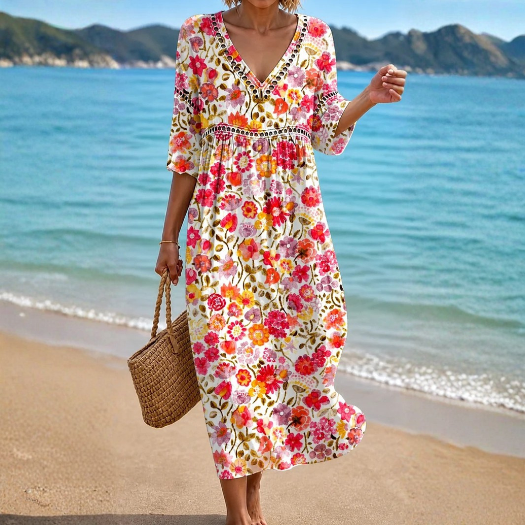Ivonelle | Women's Floral Print Fluid Midi Dress