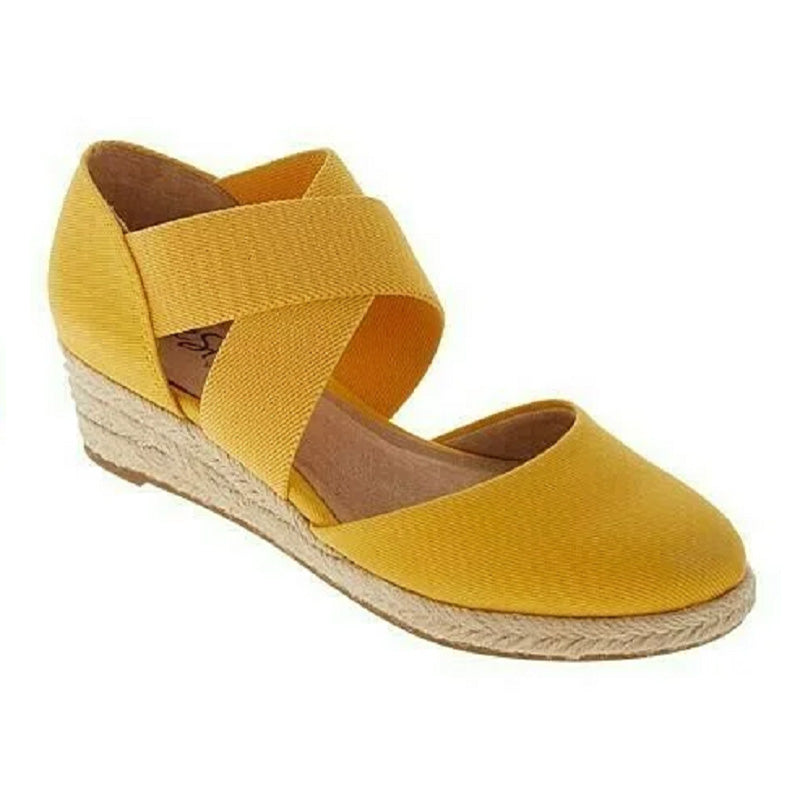 Olive | Women's Orthopaedic Cross Strap Espadrille Flat