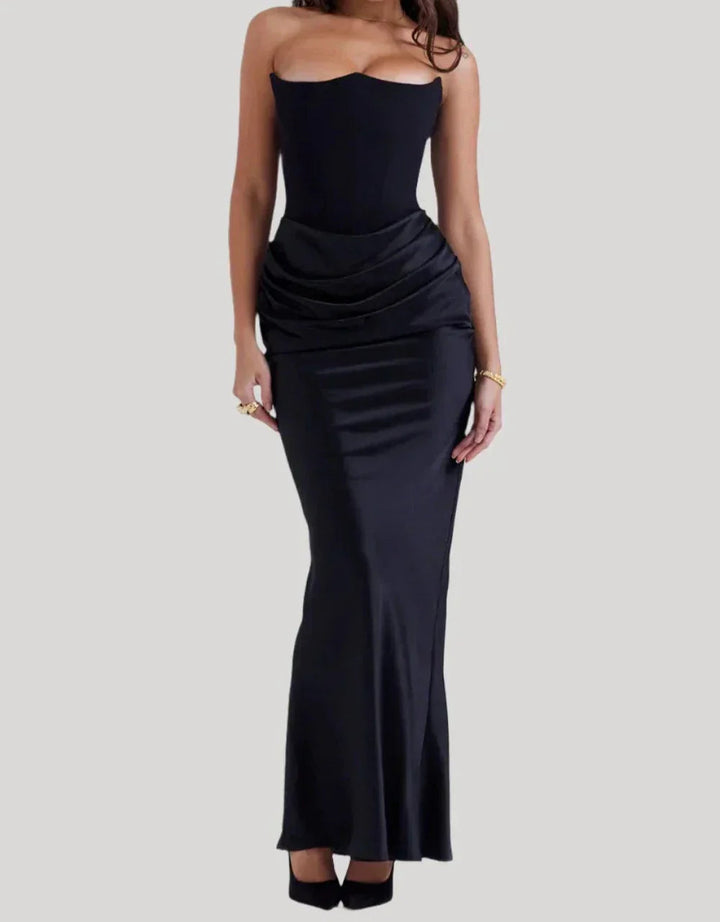 Women's Modern Style Strapless Maxi Dress