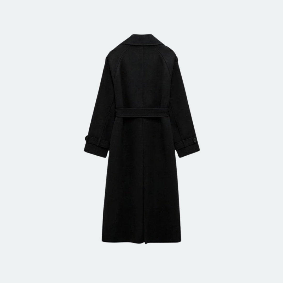 Women's Double-Breasted Wool Trench Coat