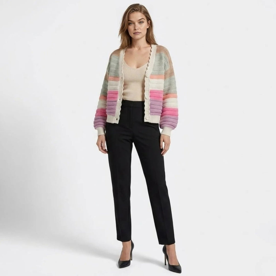 Women's Striped Knit Cardigan