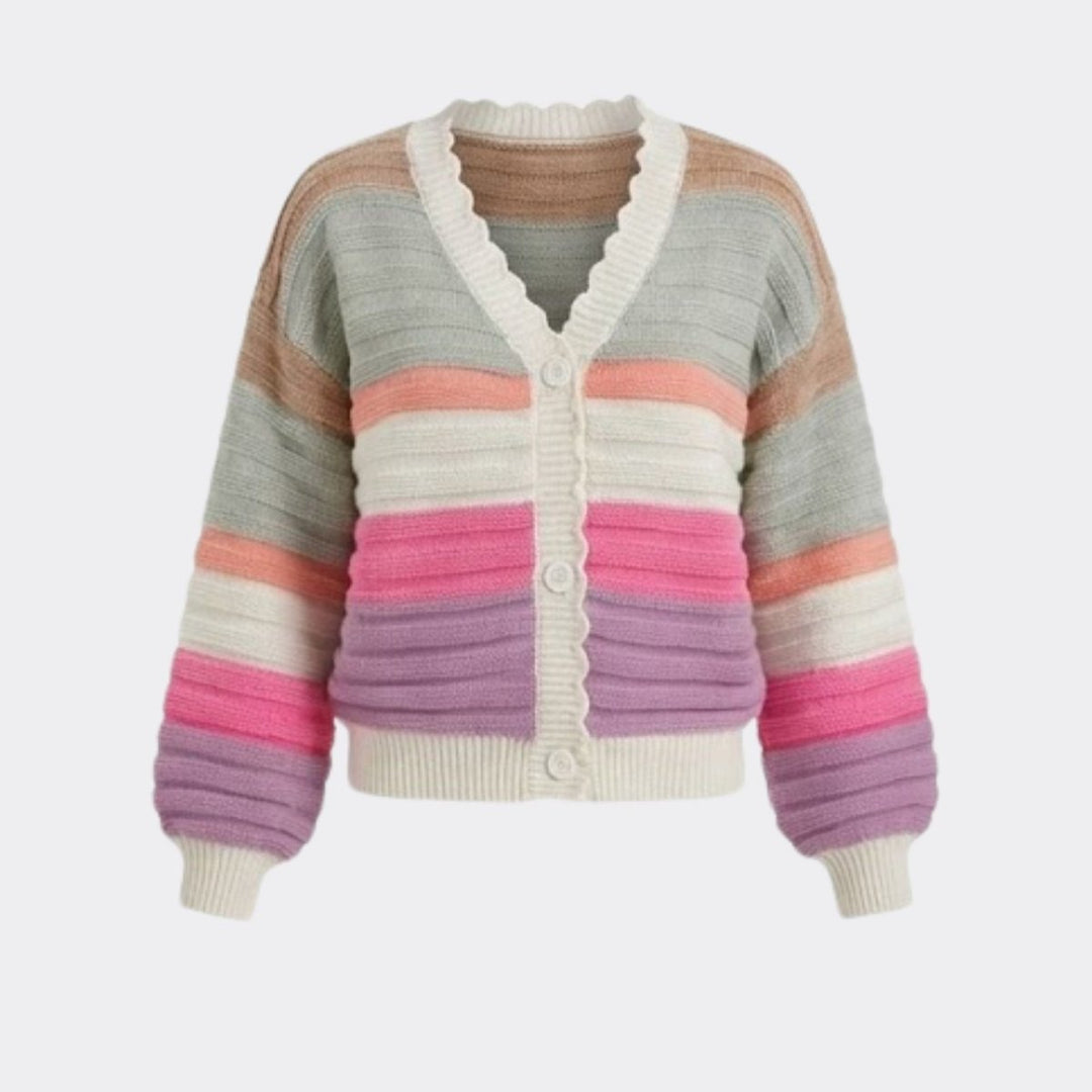Women's Striped Knit Cardigan