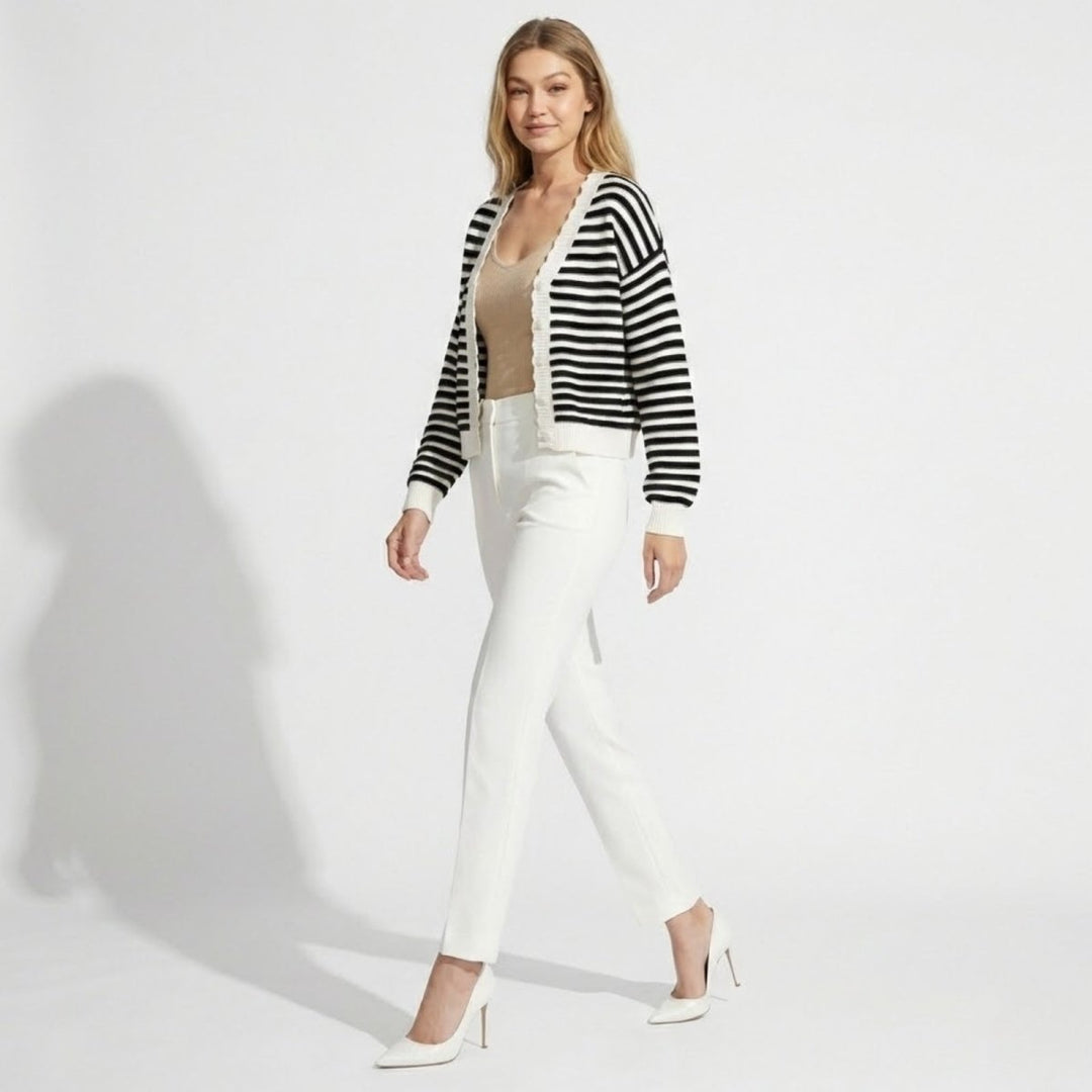 Women's Striped Knit Cardigan