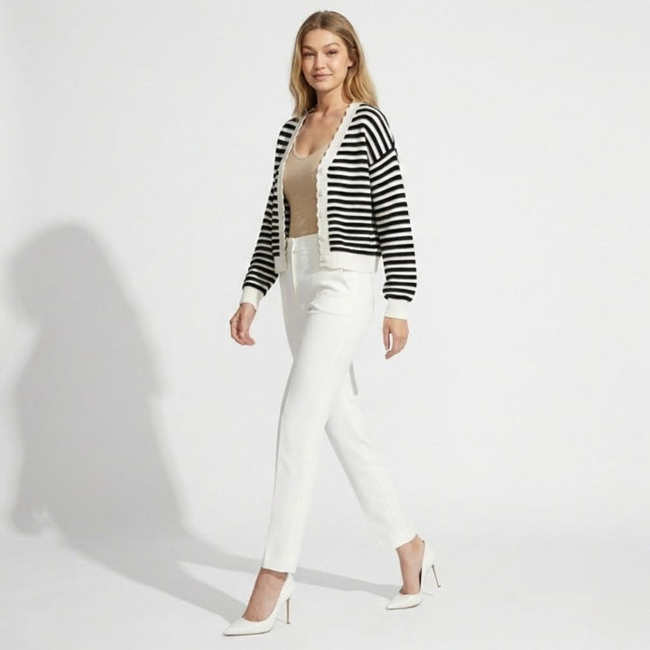 Women's Striped Knit Cardigan
