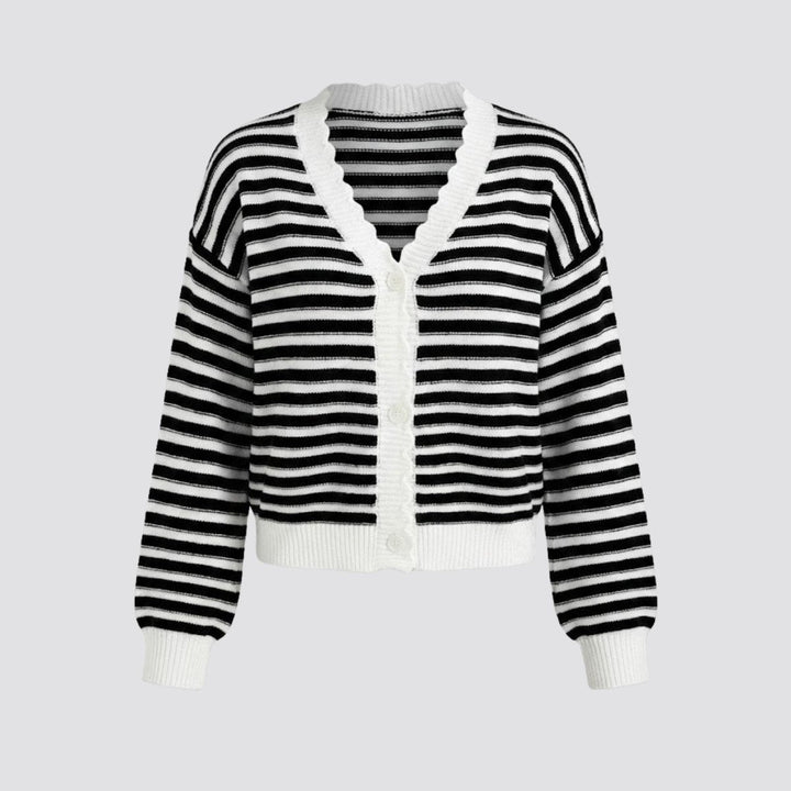 Women's Striped Knit Cardigan