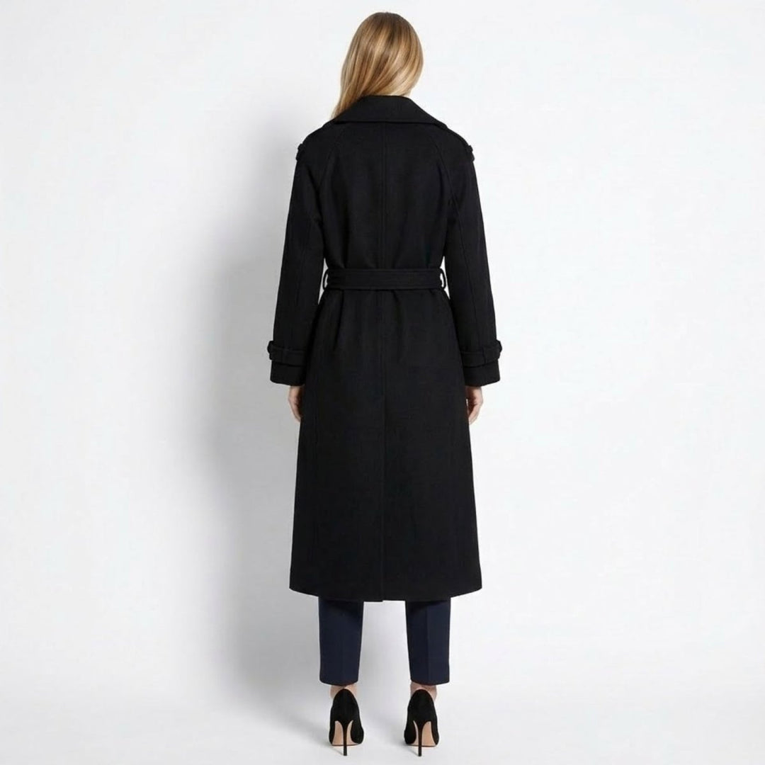 Women's Double-Breasted Wool Trench Coat