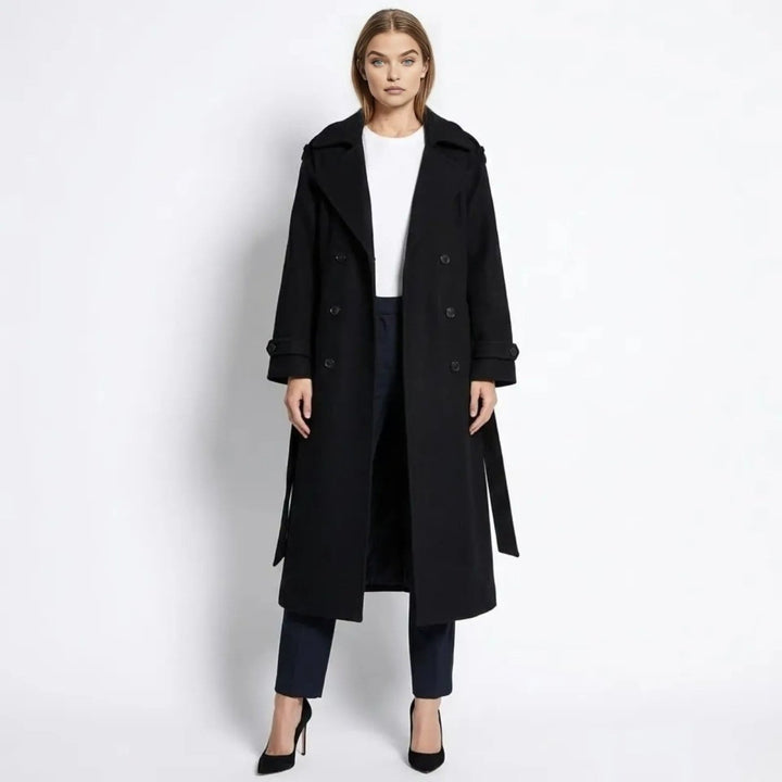 Women's Double-Breasted Wool Trench Coat