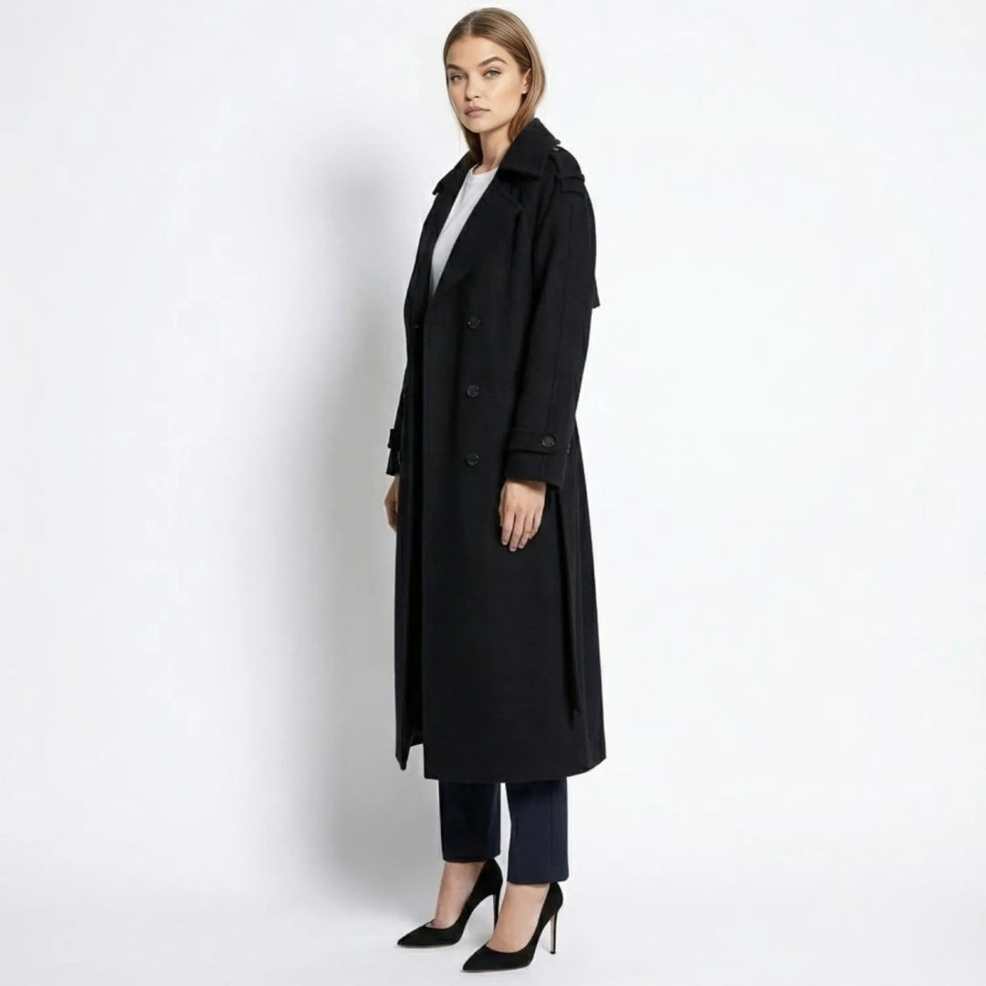 Women's Double-Breasted Wool Trench Coat
