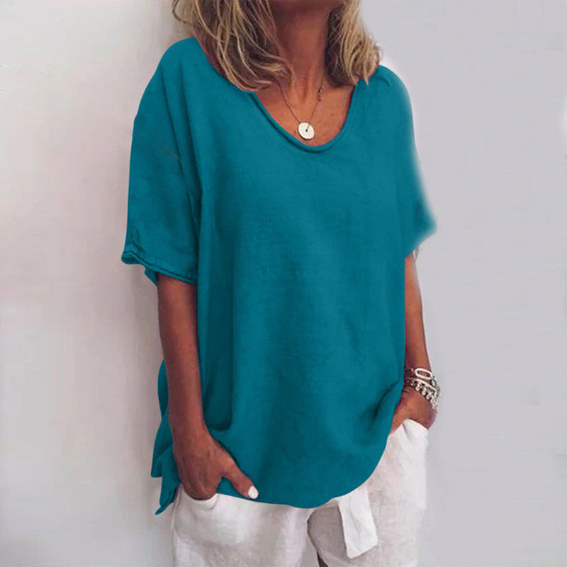 Oversized loose-fit summer top for women -4