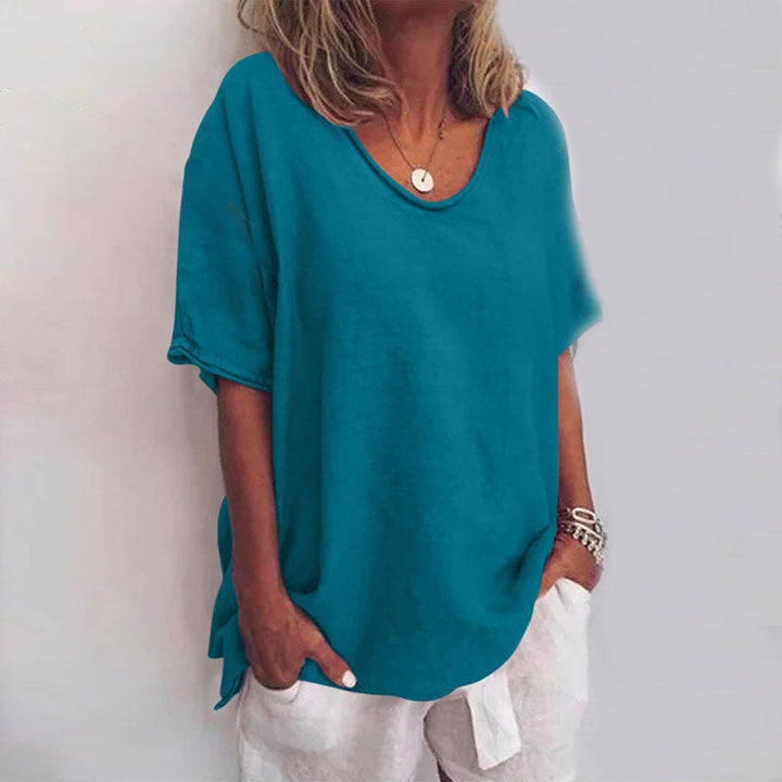 Oversized loose-fit summer top for women -4