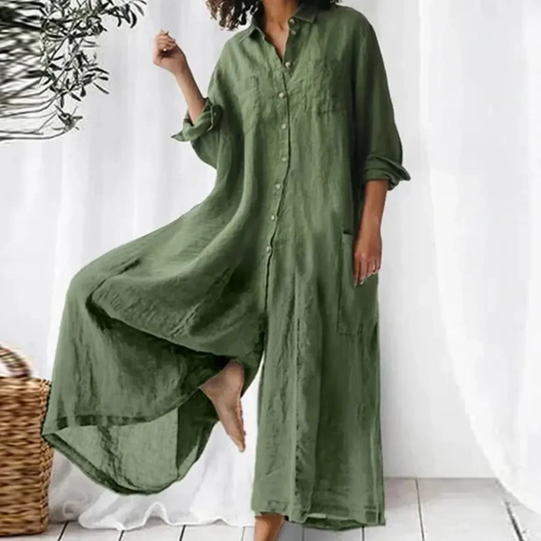 Odalys | Women's Button Front Relaxed Jumpsuit