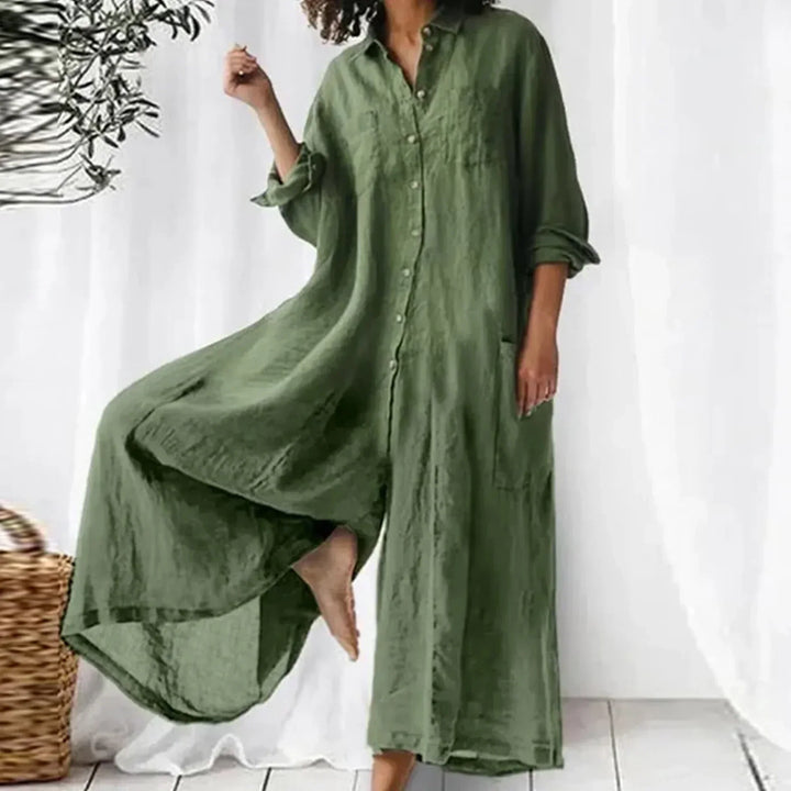 Odalys | Women's Button Front Relaxed Jumpsuit