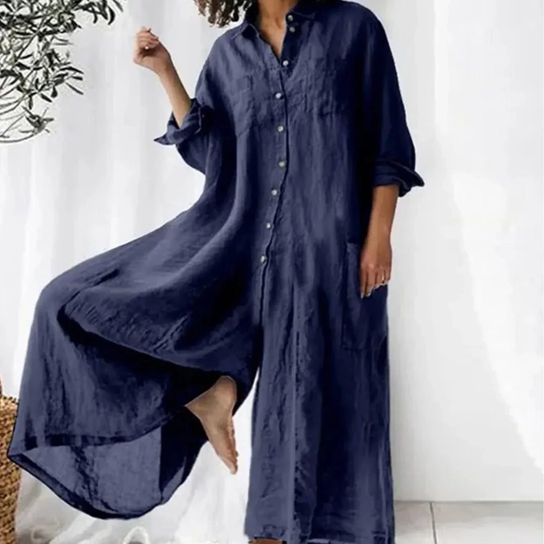 Odalys | Women's Button Front Relaxed Jumpsuit
