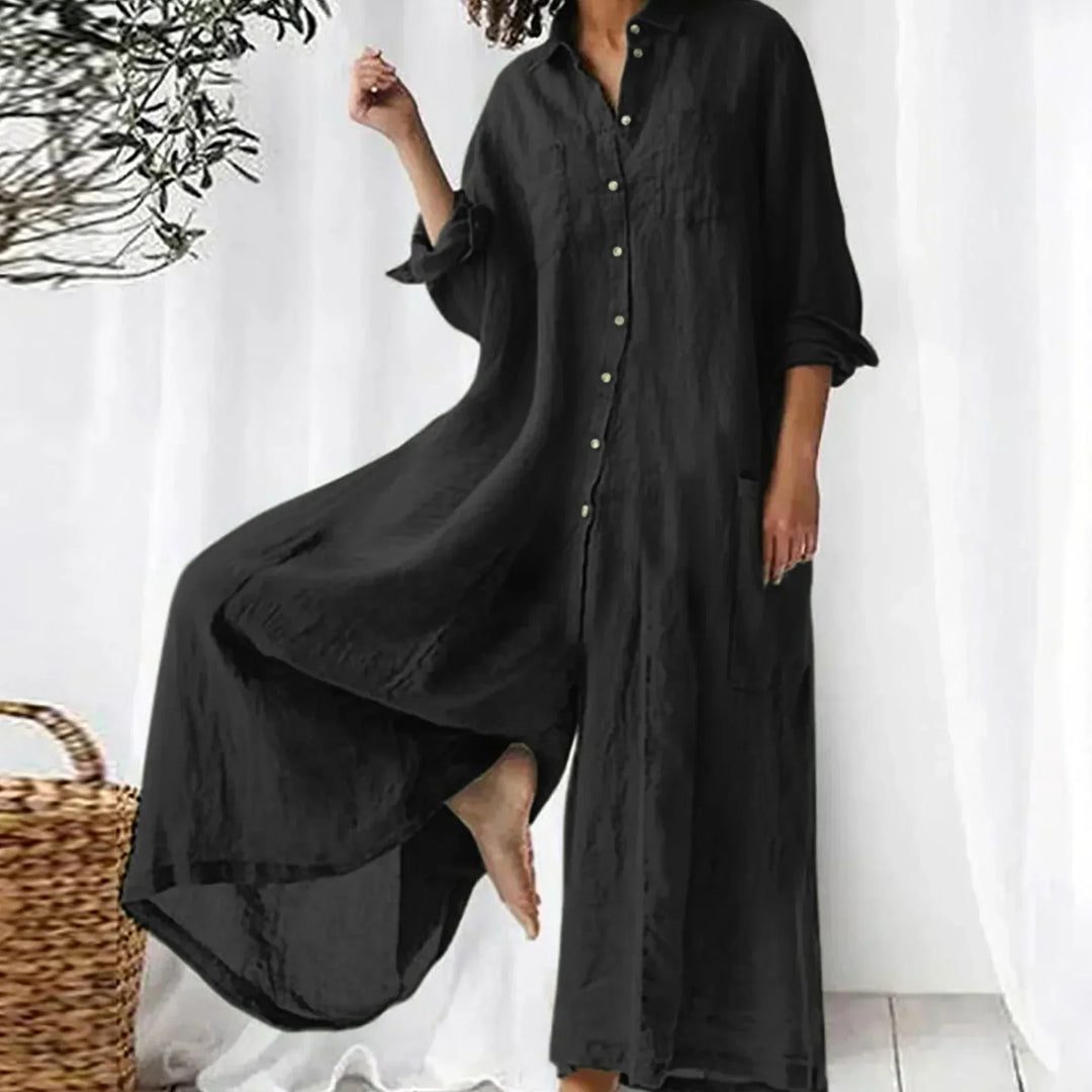 Odalys | Women's Button Front Relaxed Jumpsuit