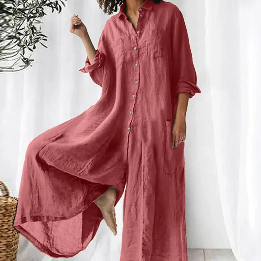 Odalys | Women's Button Front Relaxed Jumpsuit