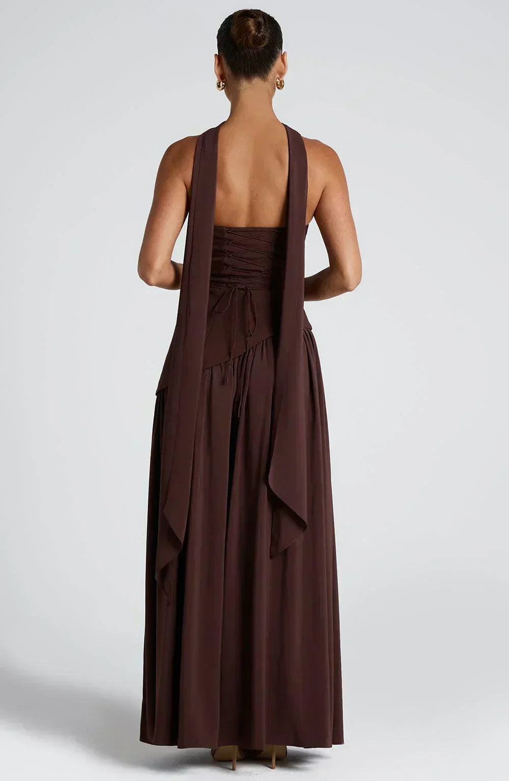 Strapless high-slit formal maxi dress for women -9